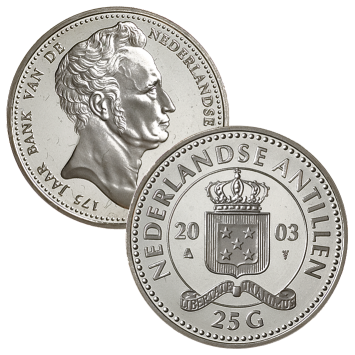 25 Gulden 2003 175 jaar Bank van de Nederlandse Antillen Proof